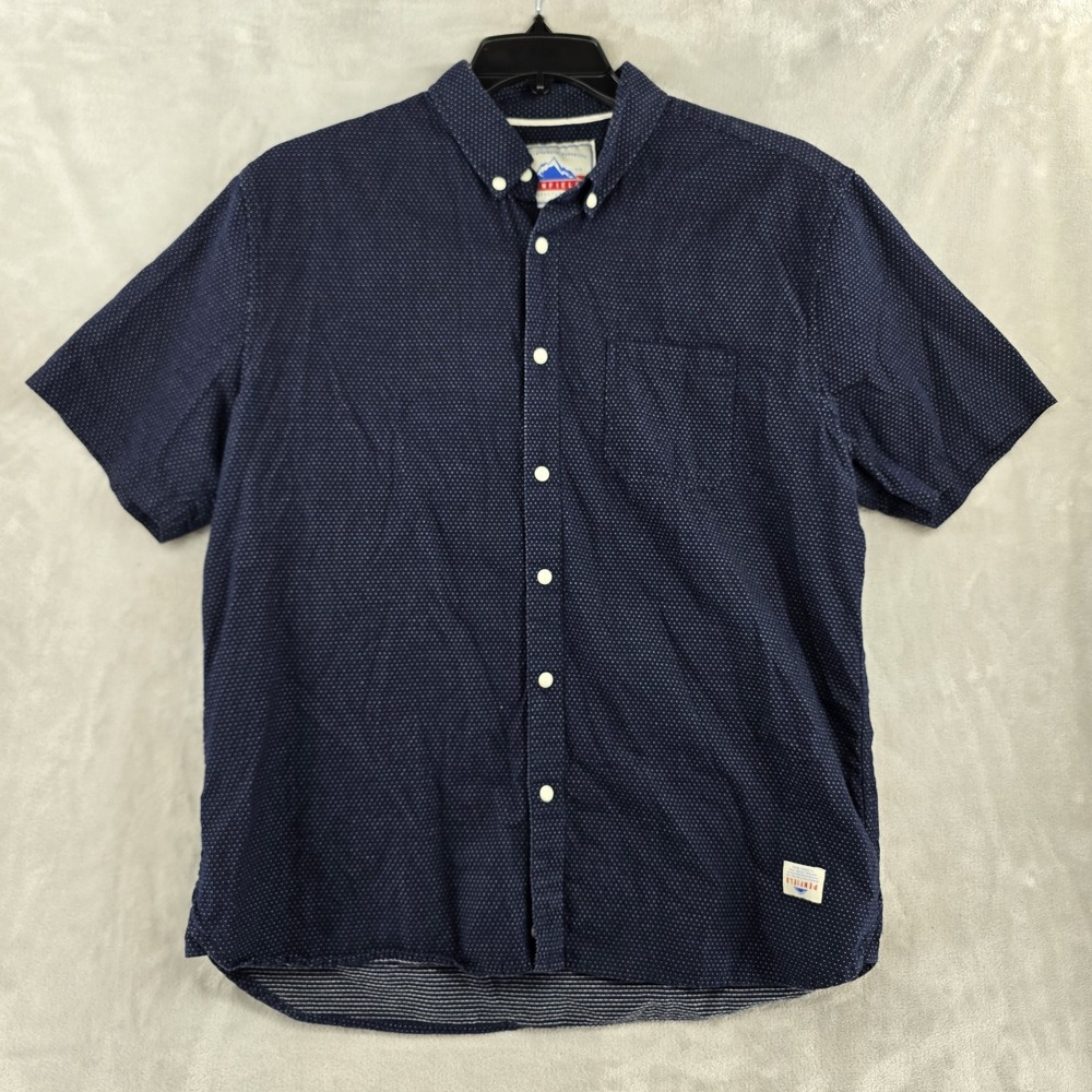 Penfield Manufacturing Co. Classic Fit XL Blue Button Shirt Short Sleeve Dots